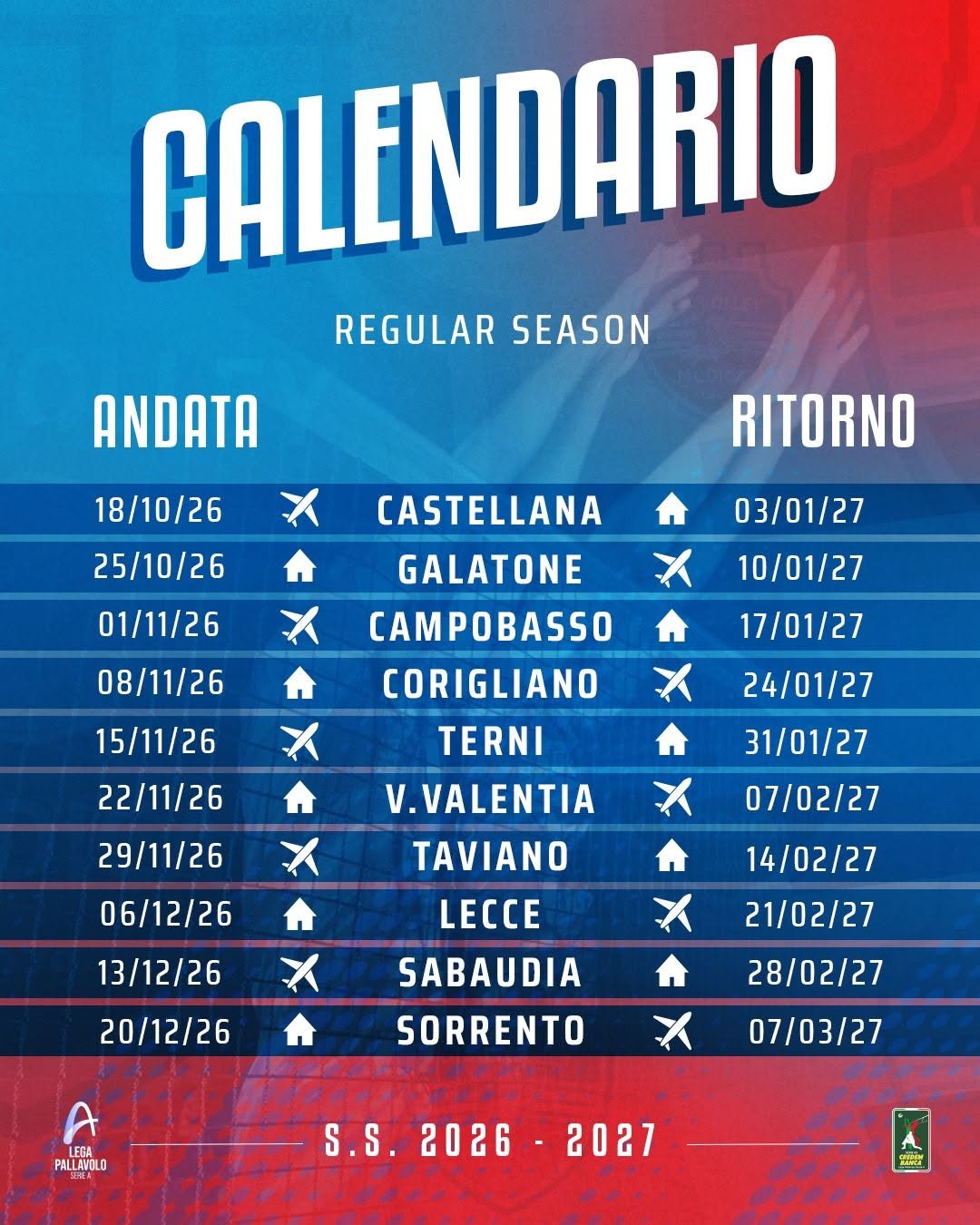 Ecco il calendario della Serie A3 per la Volley Modica: debutto a Castellana Grotte, esordio al PalaRizza contro Galatone