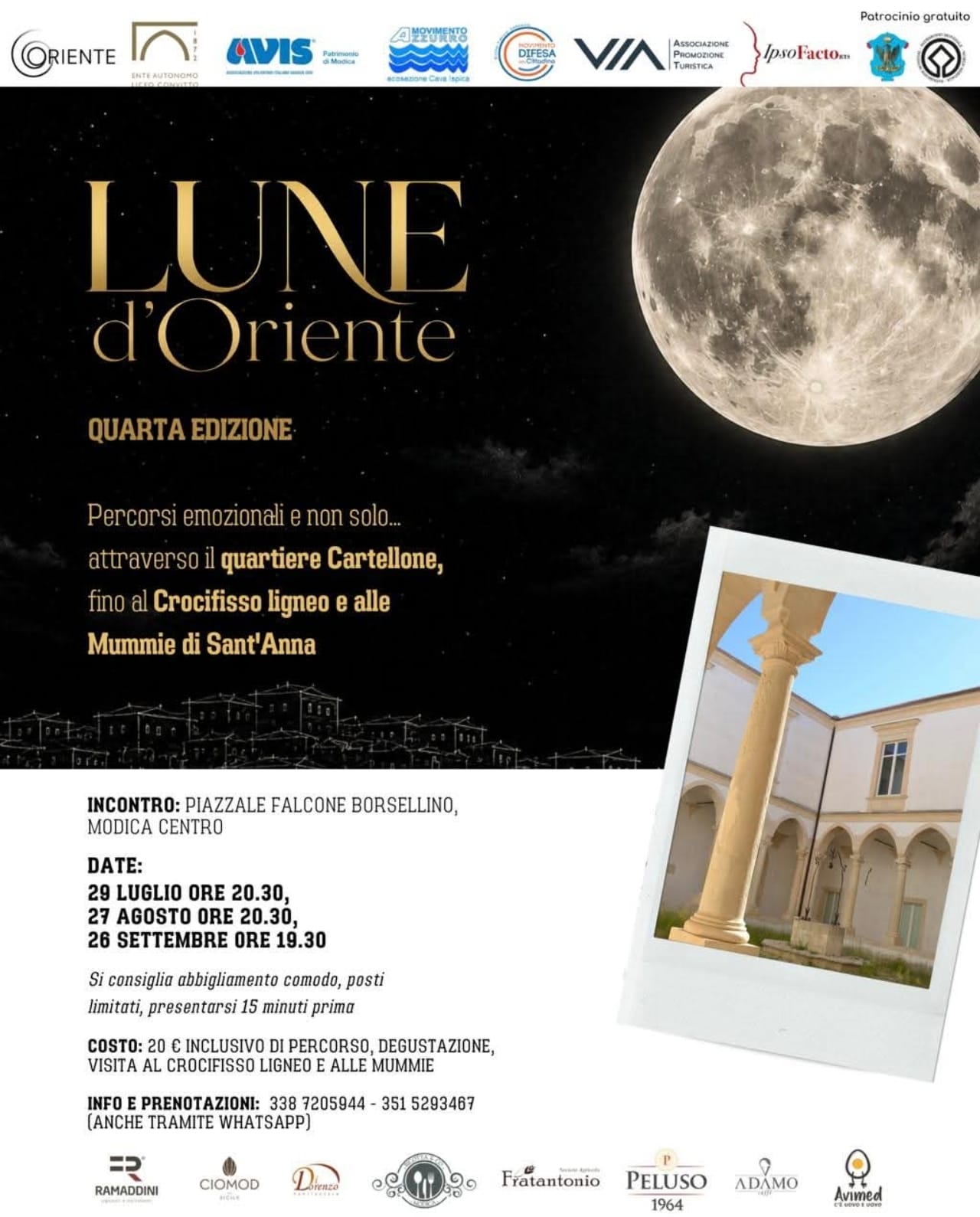 Torna “Lune d’Oriente” a Modica: passeggiata al chiaro di luna tra vicoli, sapori e mummie