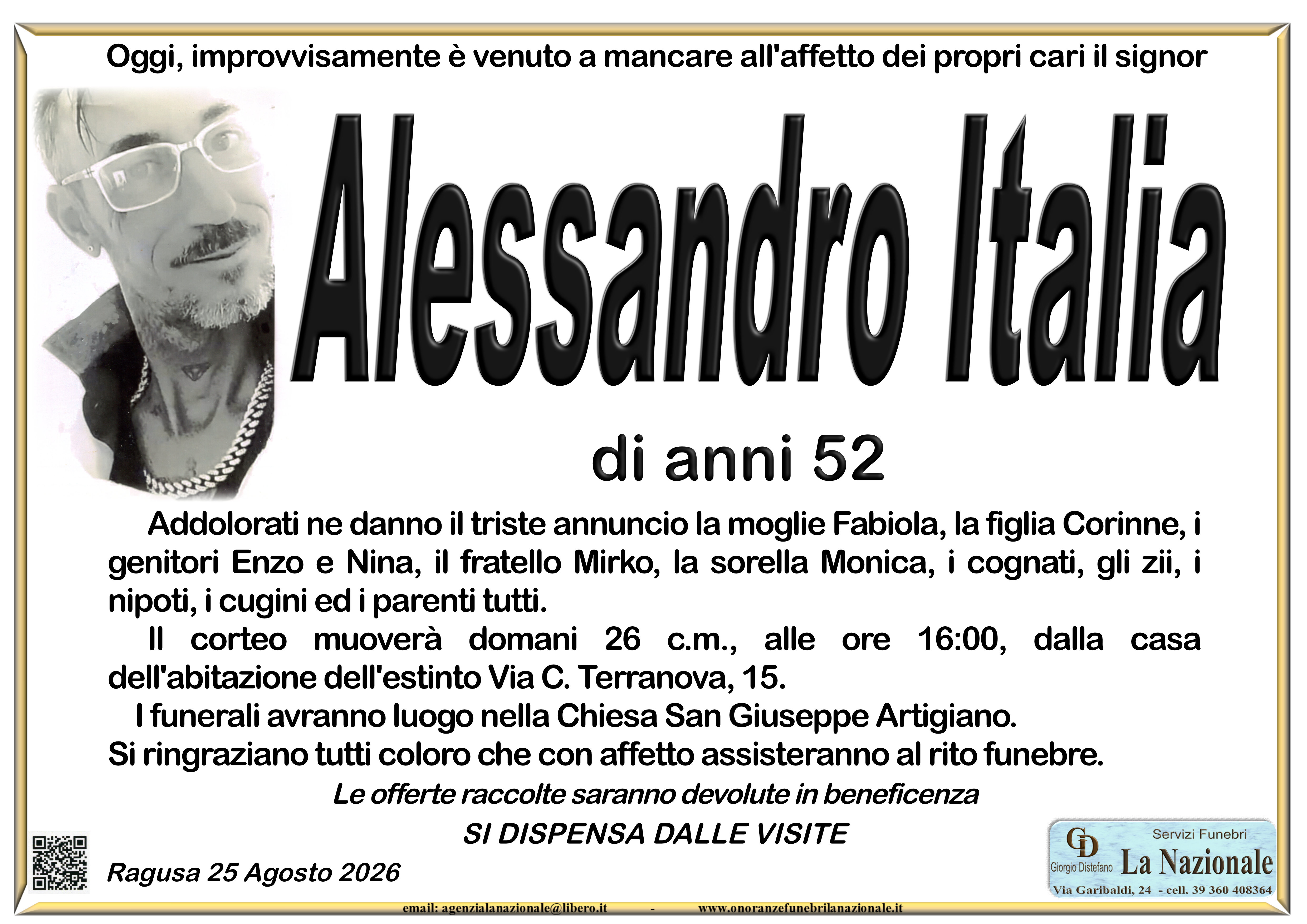 Necrologi: Alessandro Italia