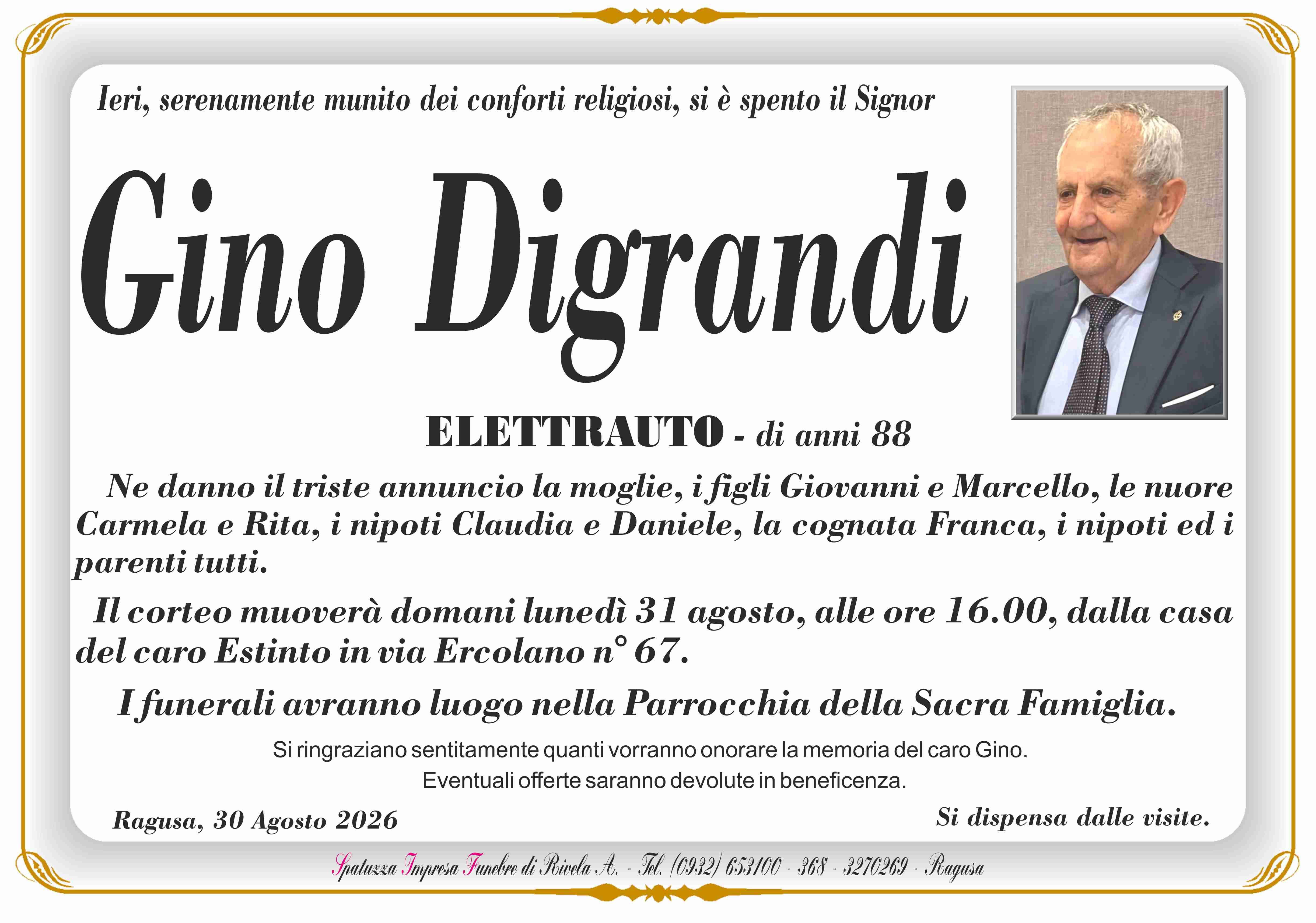 Necrologi: Gino Digrandi
