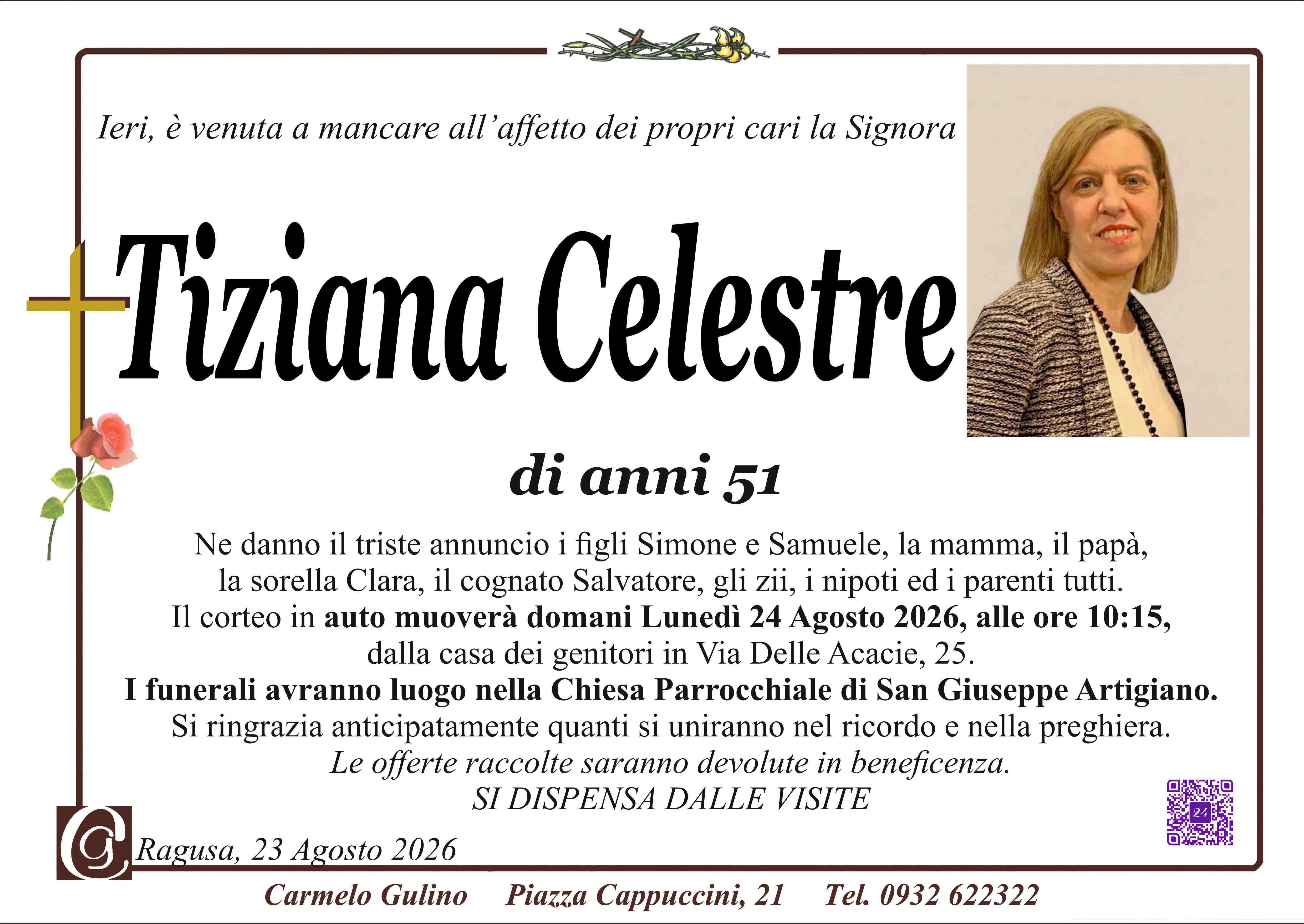 Necrologi: Tiziana Celestre