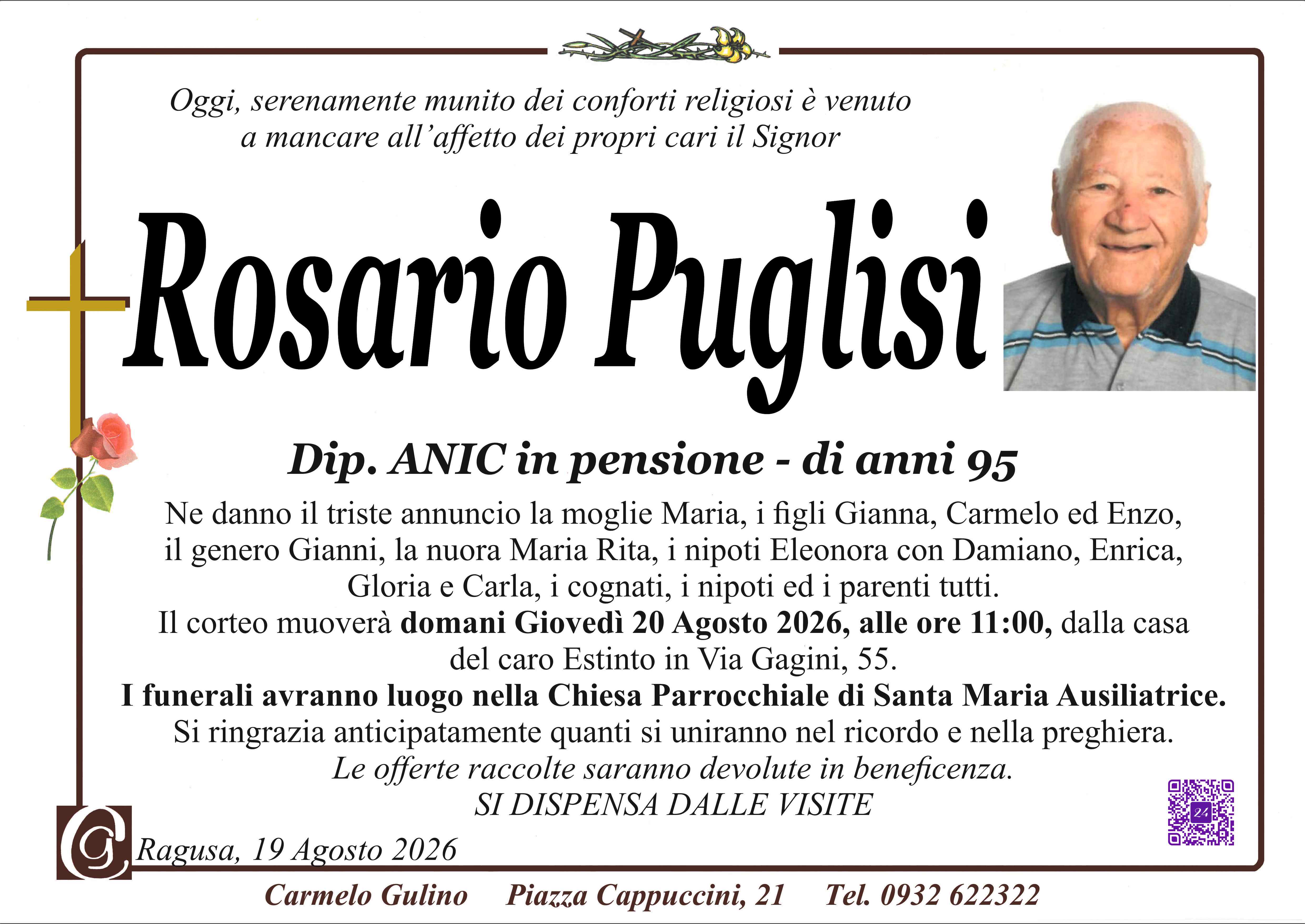 Necrologi: Rosario Puglisi