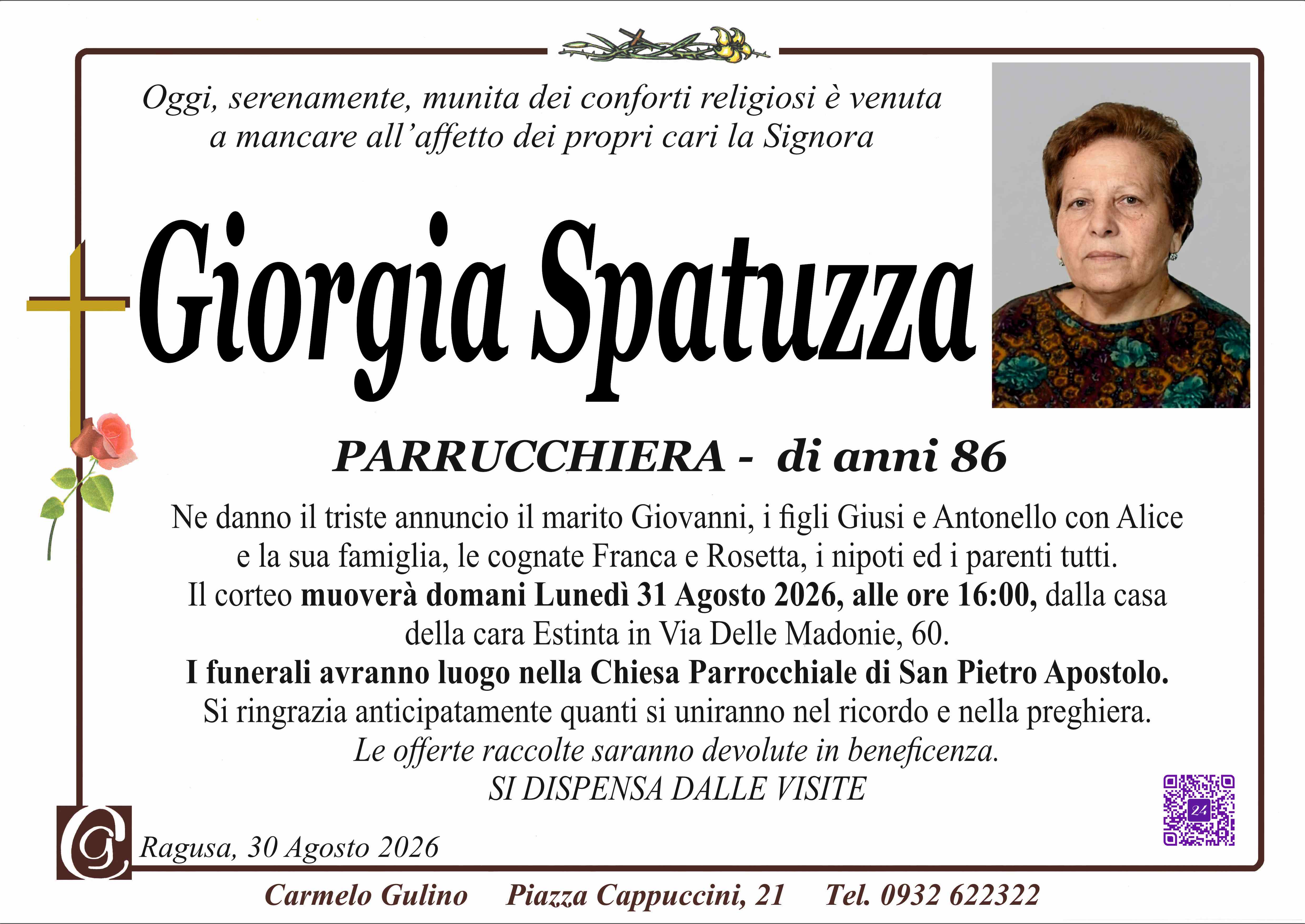 Necrologi: Giorgia Spatuzza