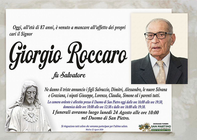 Necrologi: Giorgio Roccaro