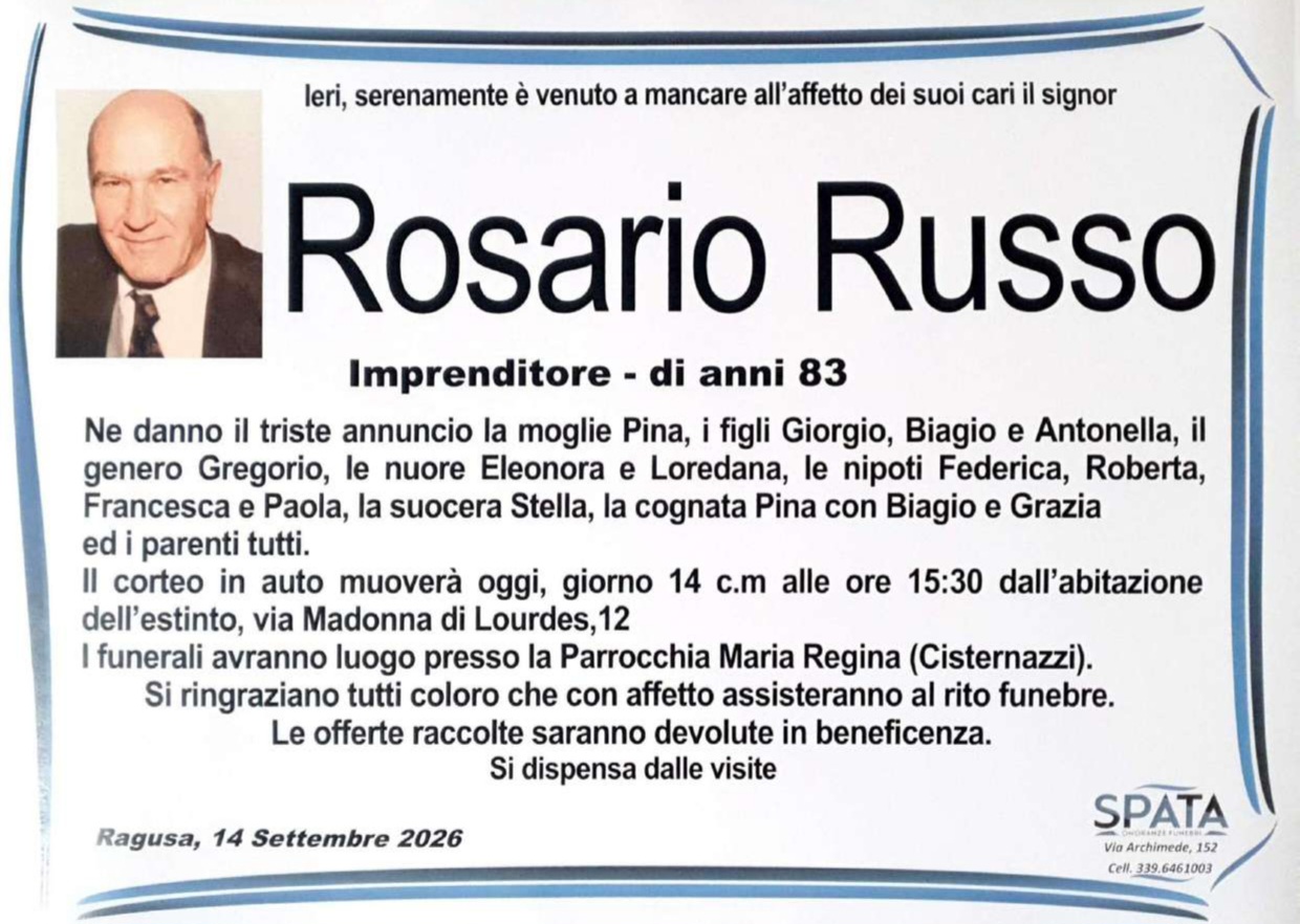 Necrologi: Rosario Russo