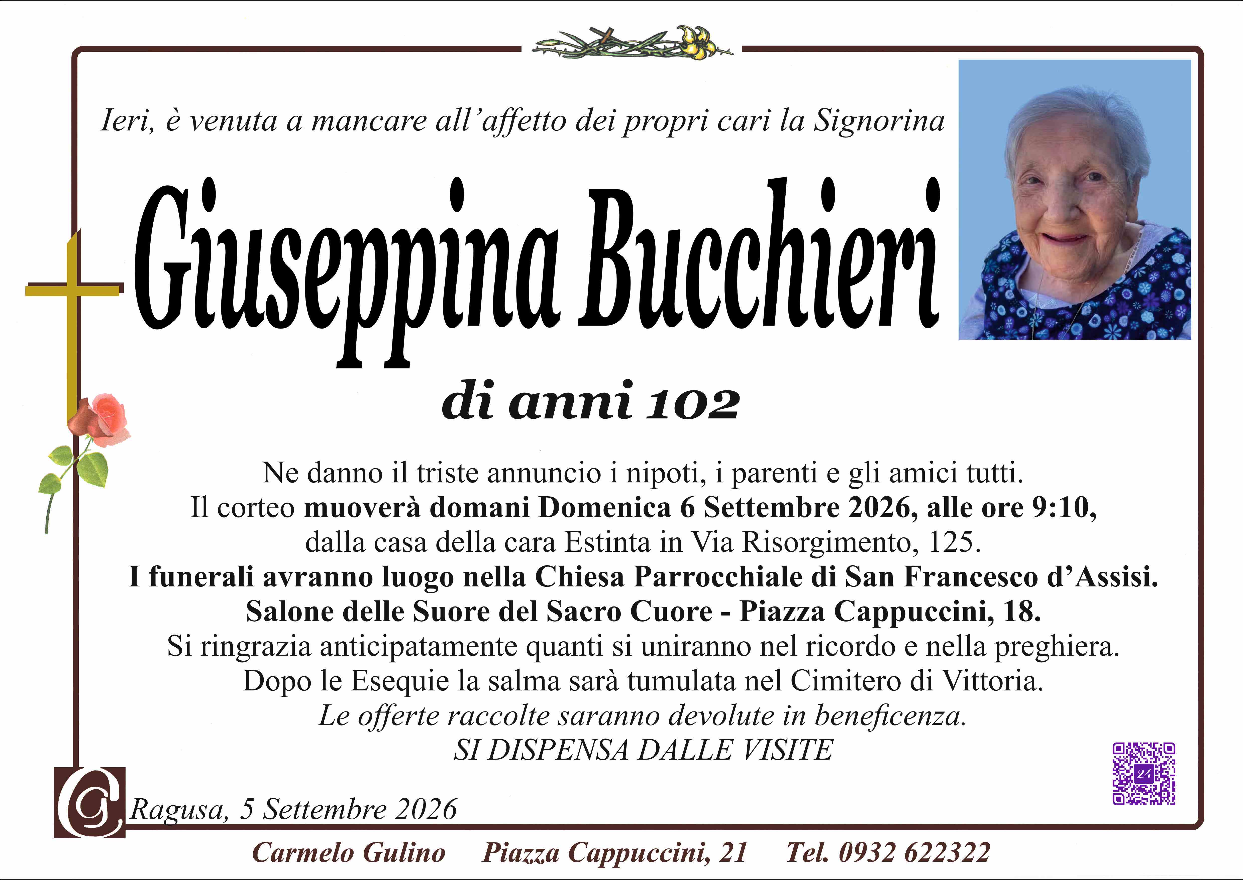 Necrologi: Giuseppina Bucchieri