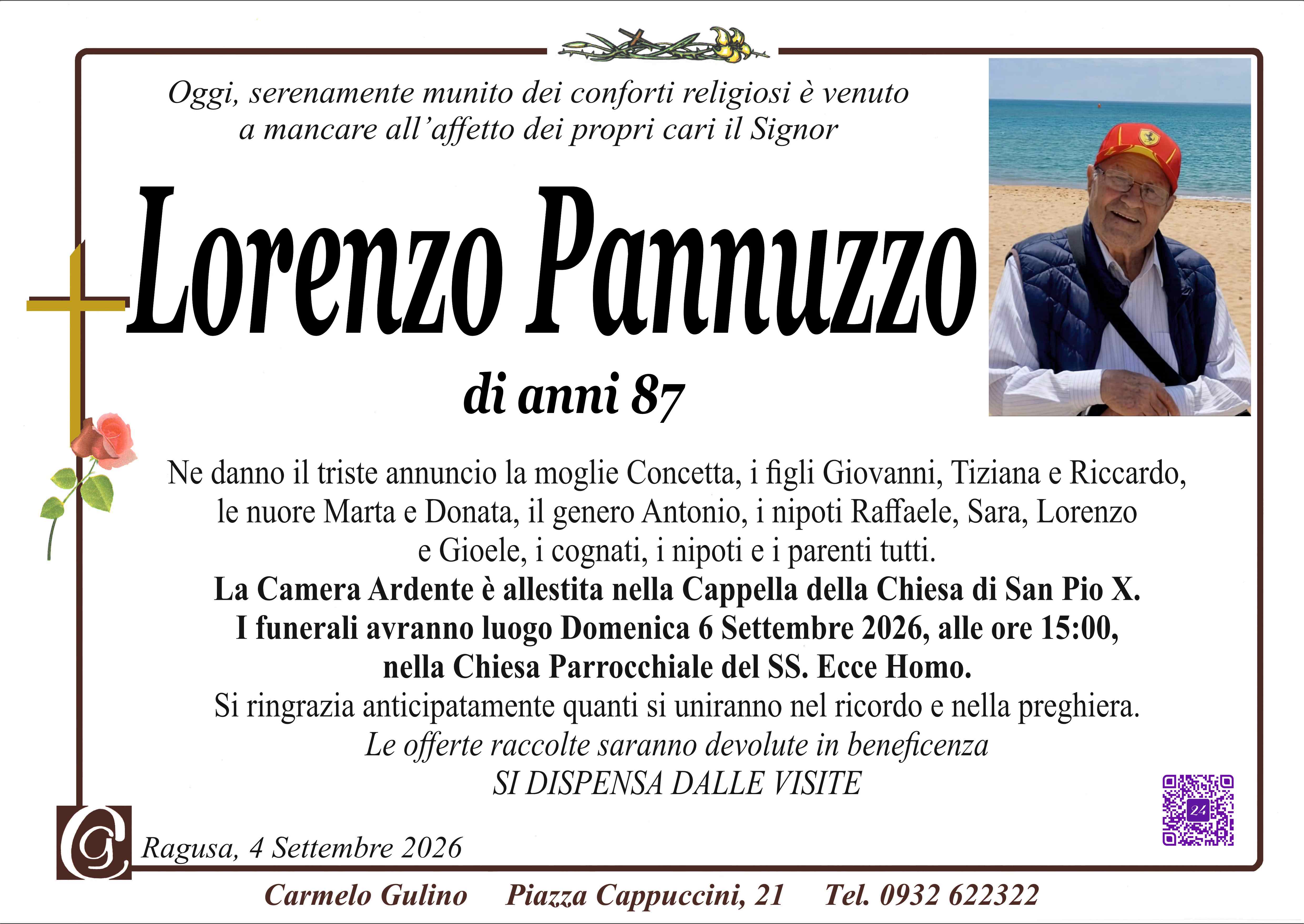Necrologi: Lorenzo Pannuzzo