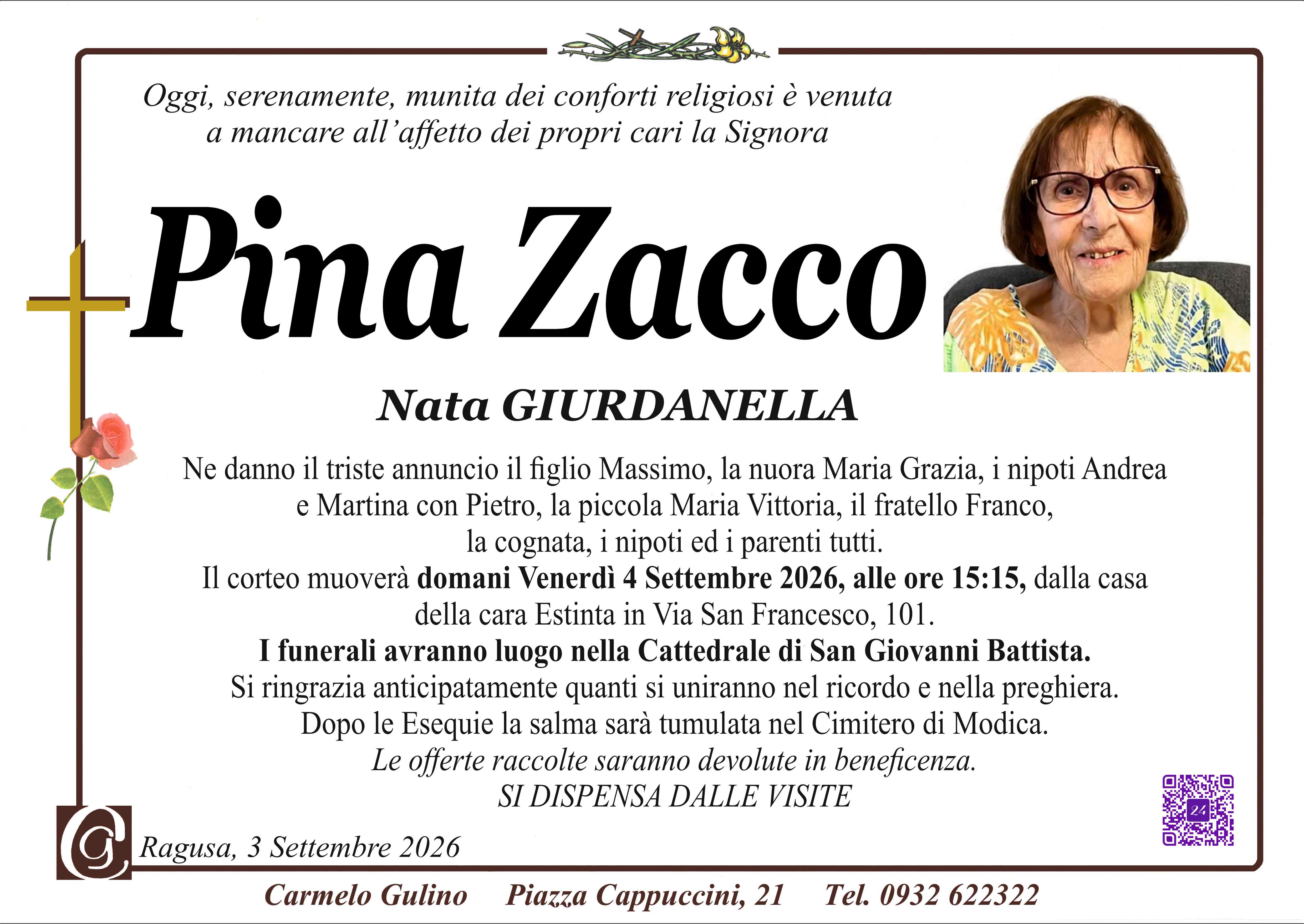 Necrologi: Pina Zacco