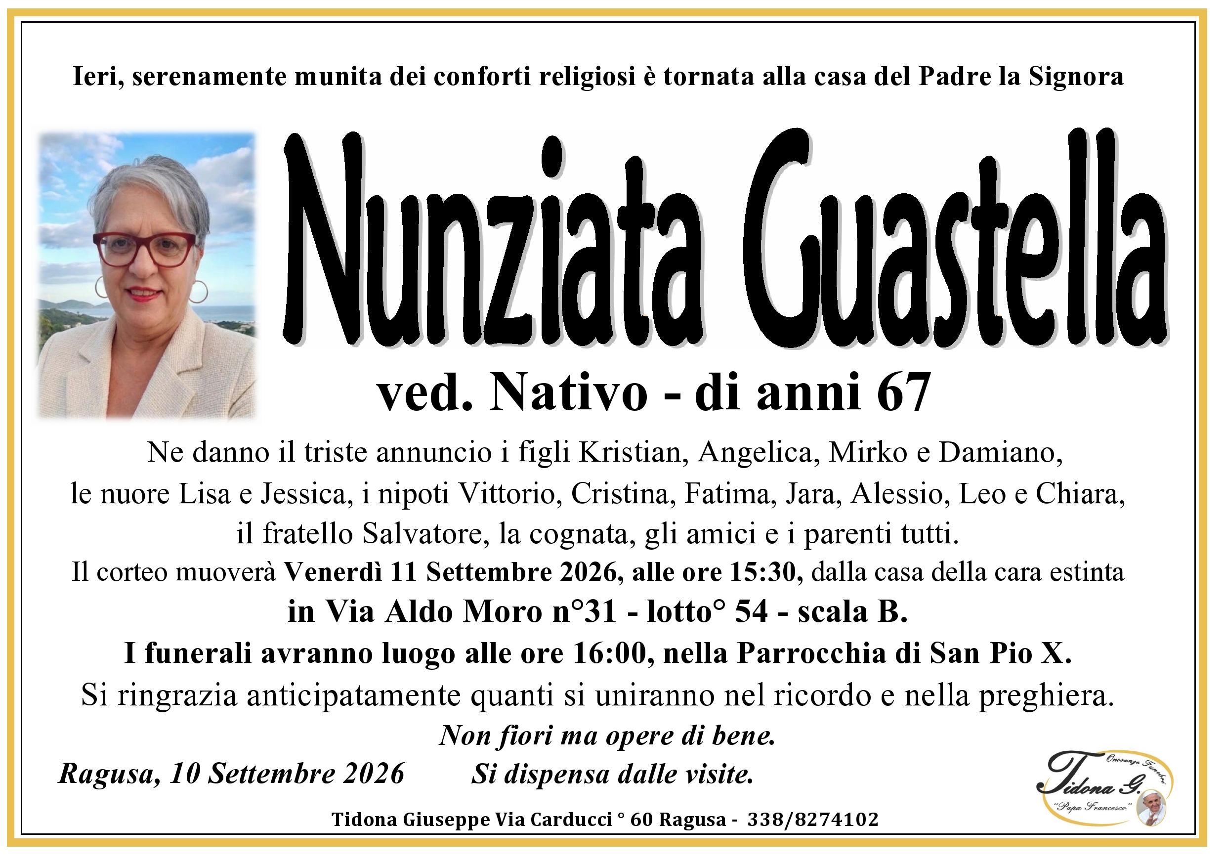 Necrologi: Nunziata Guastella