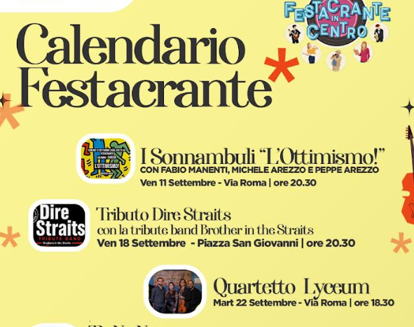 Festacrante in Centro: Ragusa Superiore torna a vivere tra musica, spettacolo e intrattenimento