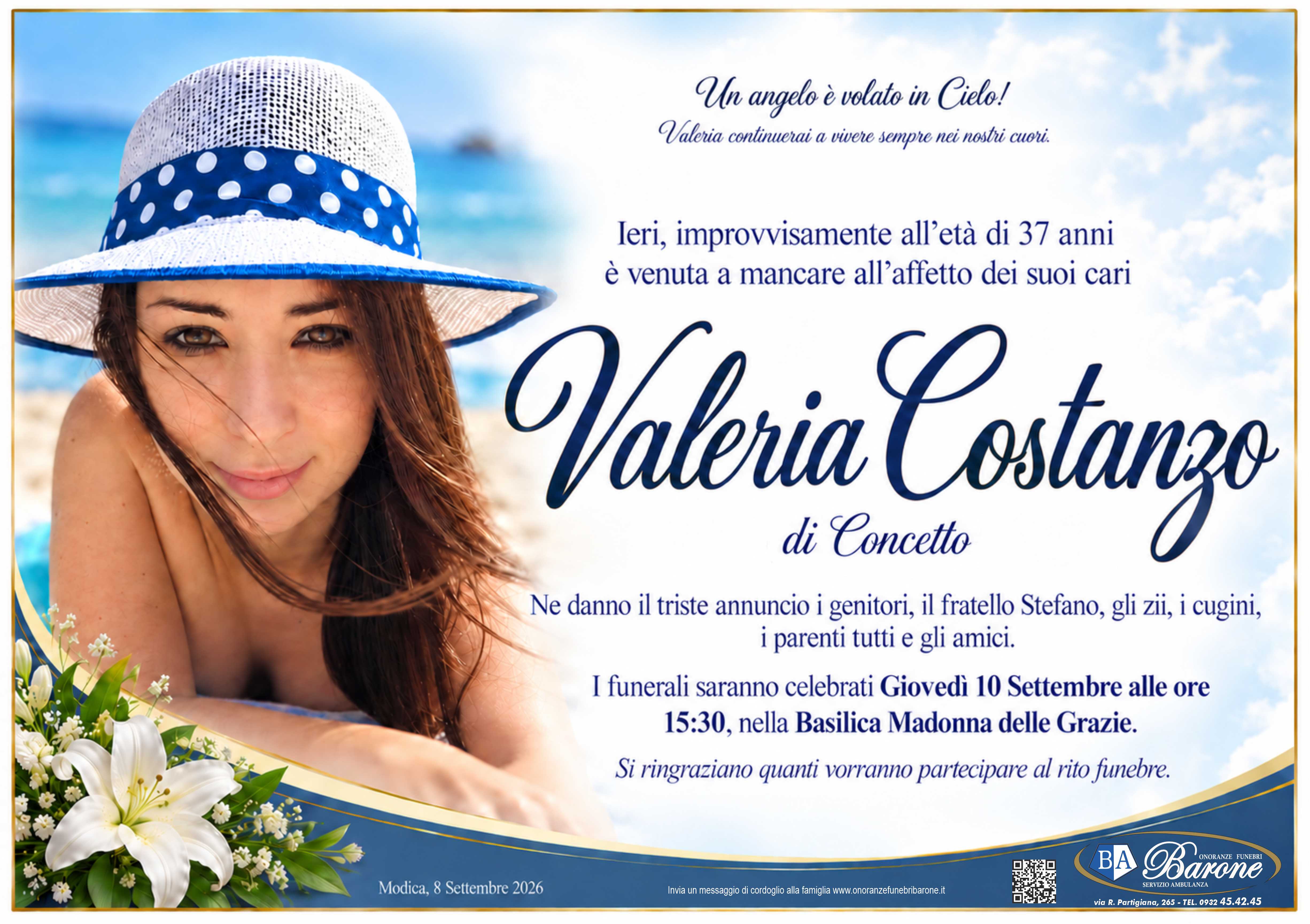 Necrologi: Valeria Costanzo