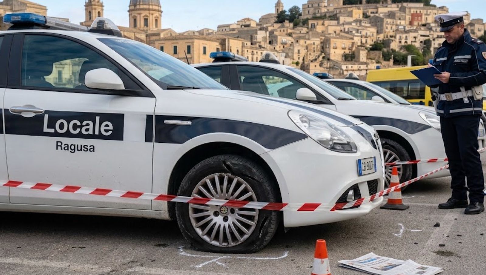 Multato dalla Polizia Locale si vendica tagliando le gomme delle auto di servizio: denunciato 70enne