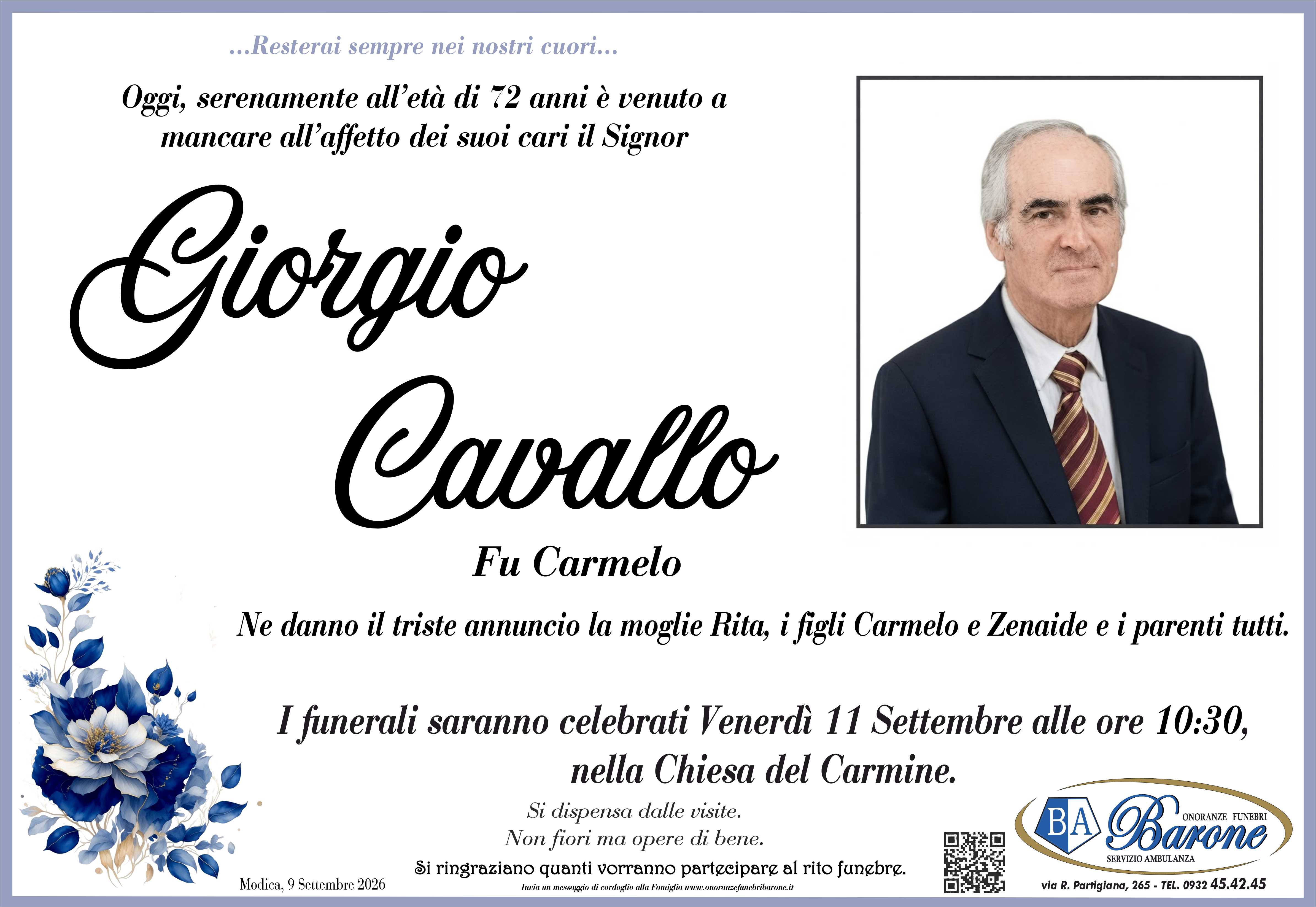 Necrologi: Giorgio Cavallo