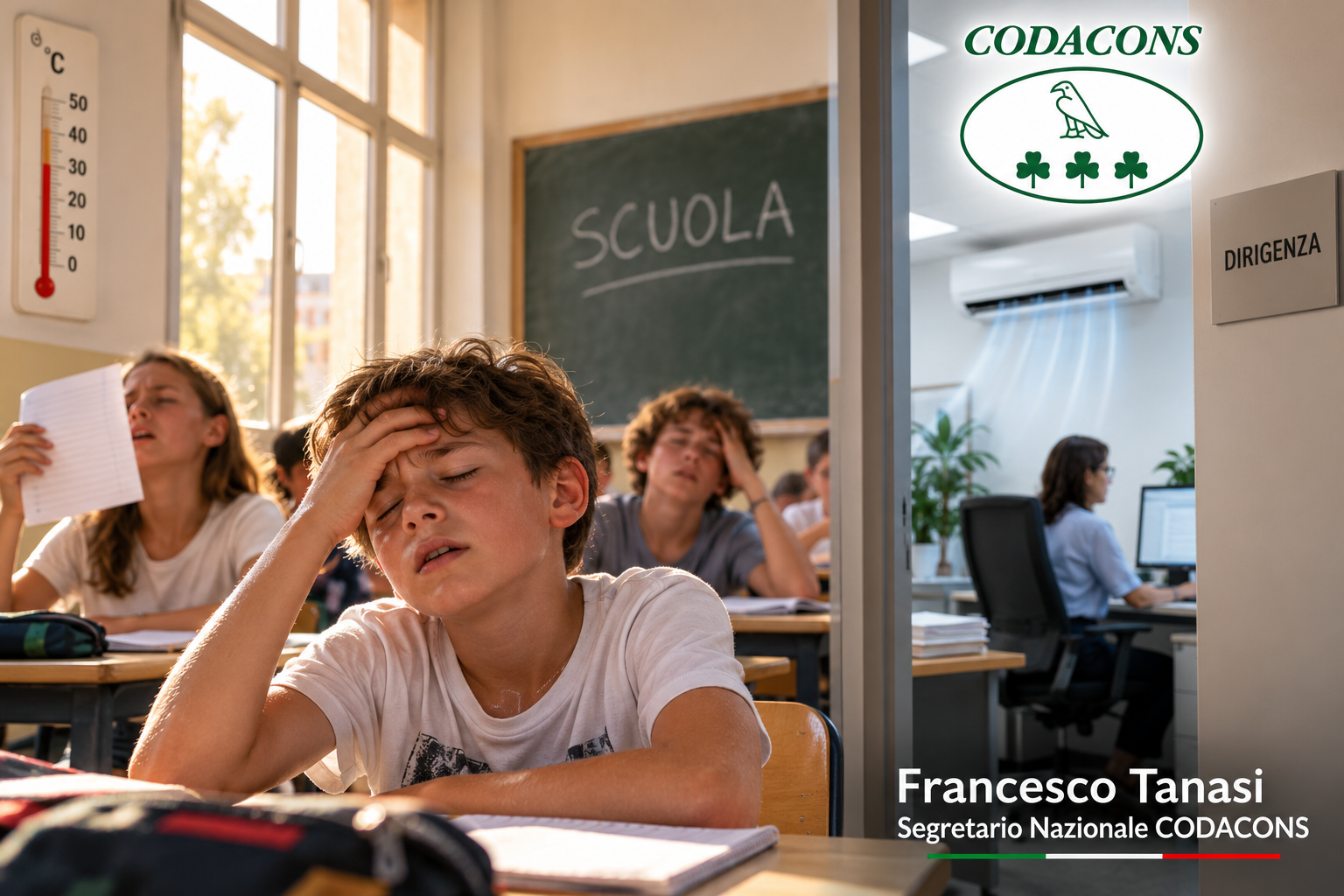 “Aule roventi e uffici al fresco”: la provocazione del Codacons scuote la scuola siciliana