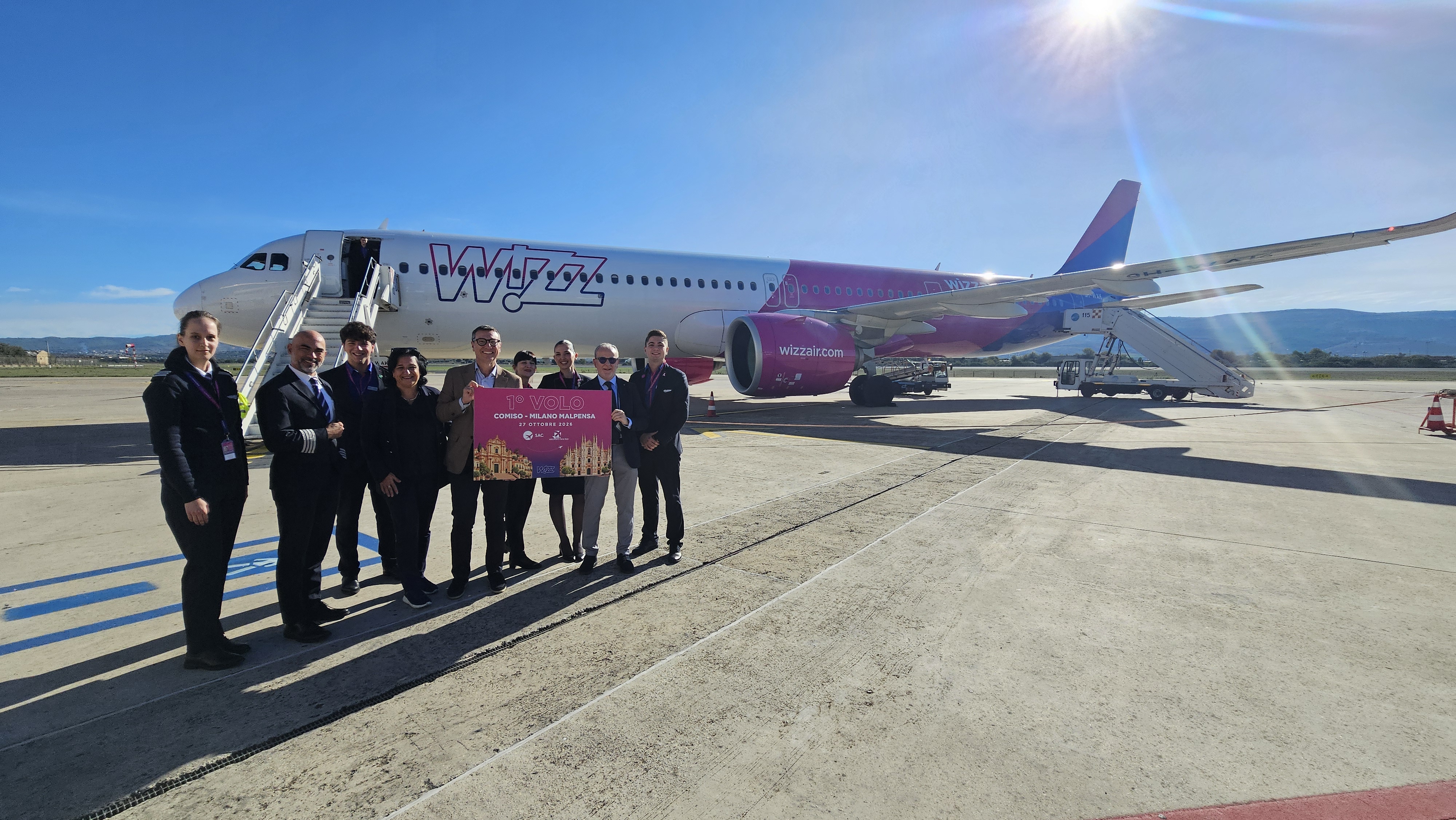 Comiso-Milano Malpensa, decolla il primo volo Wizz Air: tre collegamenti a settimana