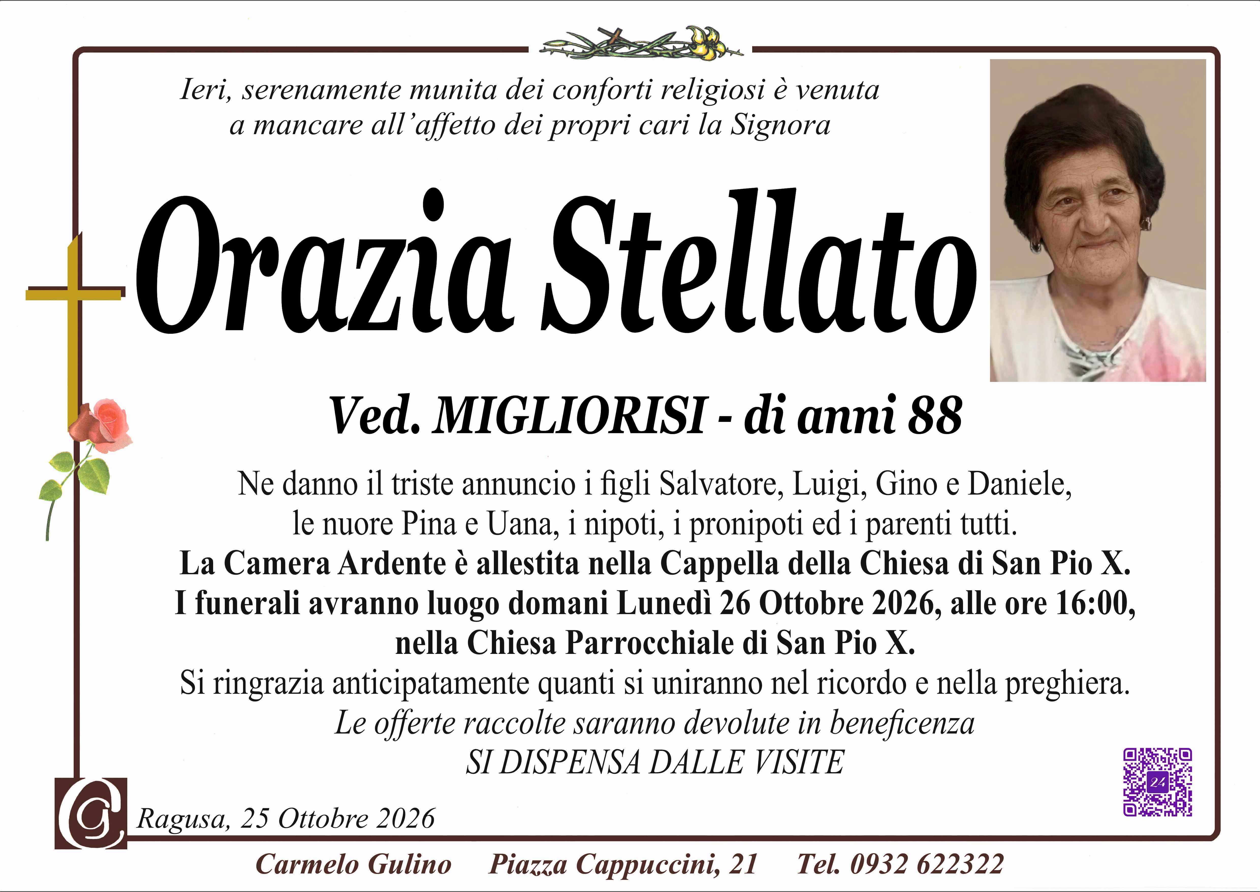 Necrologi: È scomparsa Orazia Stellato